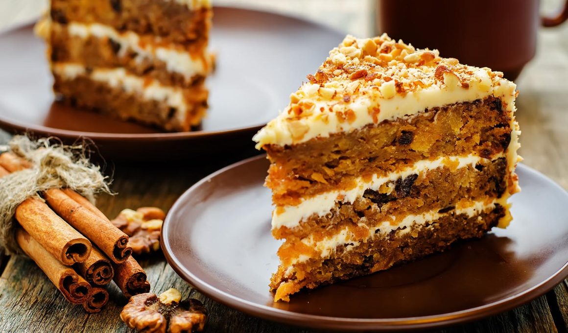 Carrot cake with walnuts