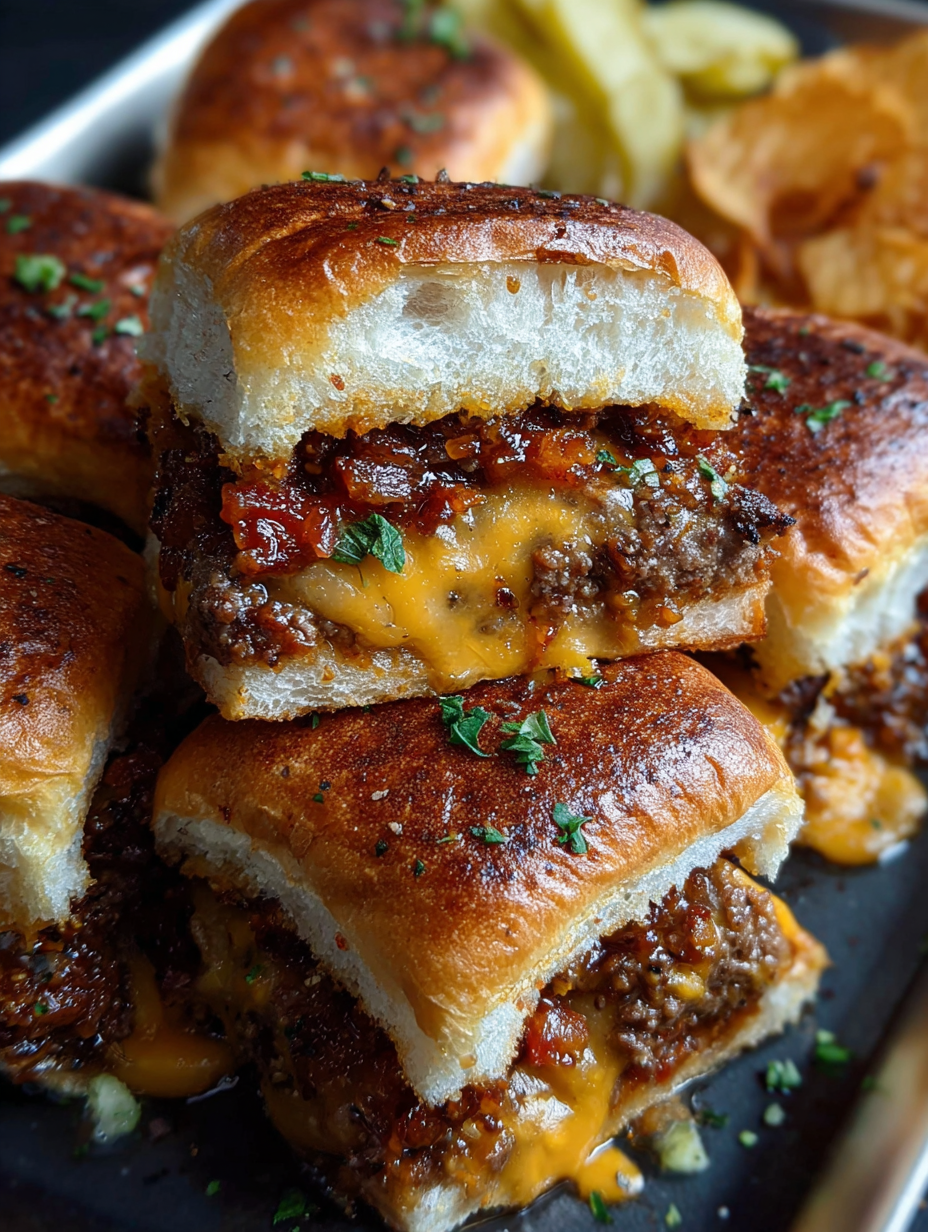 Bacon Jam Cheeseburger Sliders preparation