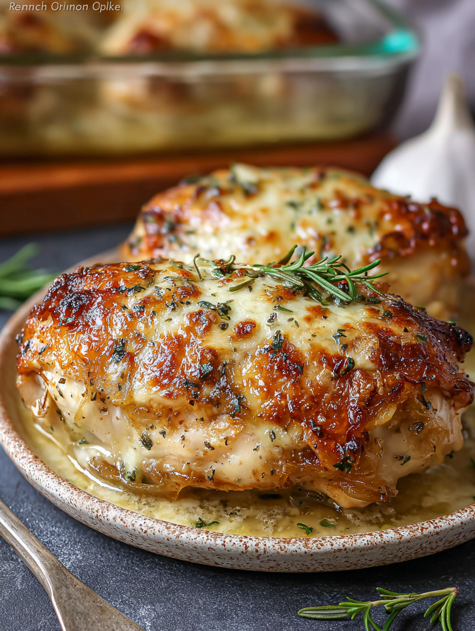 French Onion Chicken Bake Recipe preparation